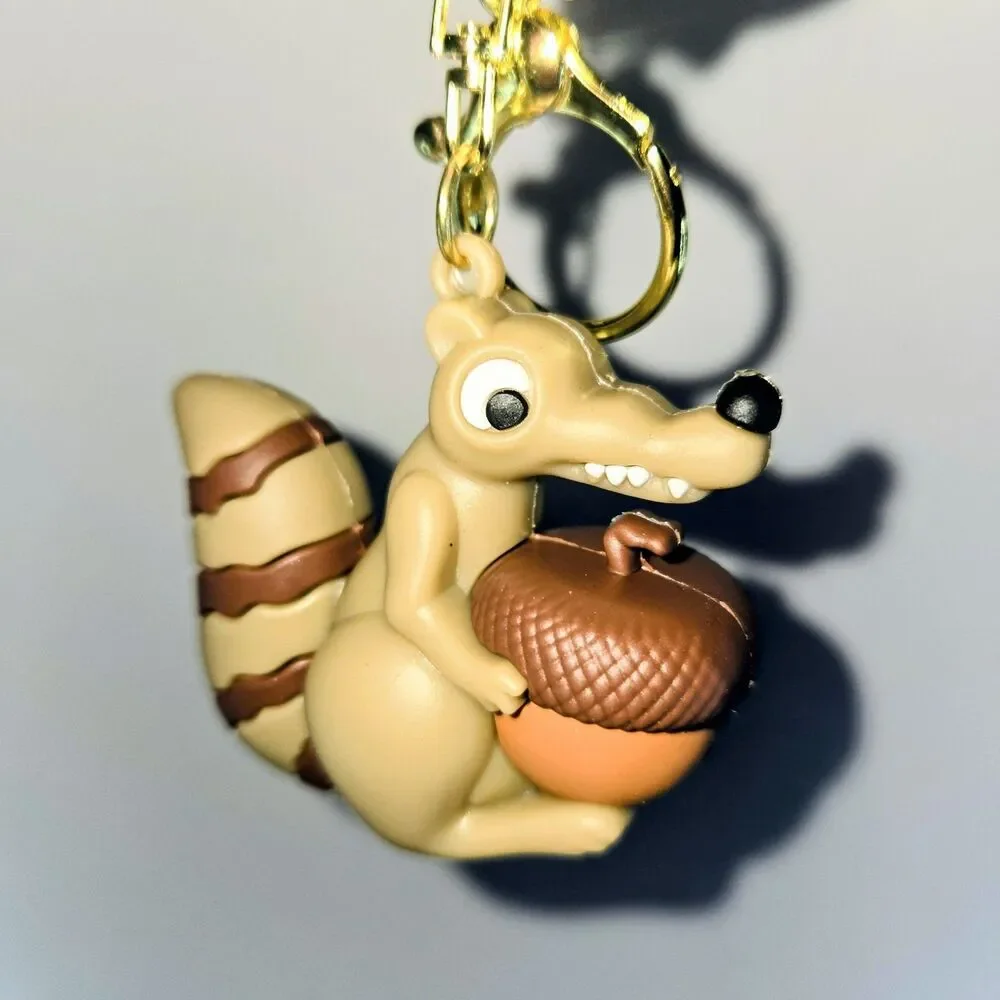 ICE AGE Scrat The Squirrel with Acorn Keychain & Wristlet Strap in Silicone NEW